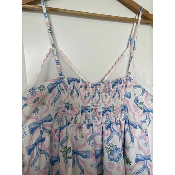 NWT Simply Southern Ribbon Tiered Mini Dress Size XXL Blue Pink White Ruffles - Picture 6 of 13